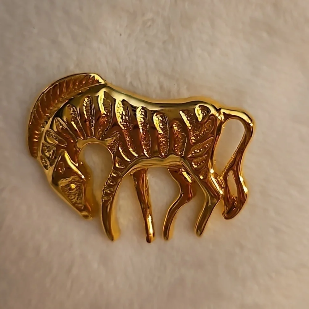 3/$30 Vintage Tribal Zebra Brooch Pin